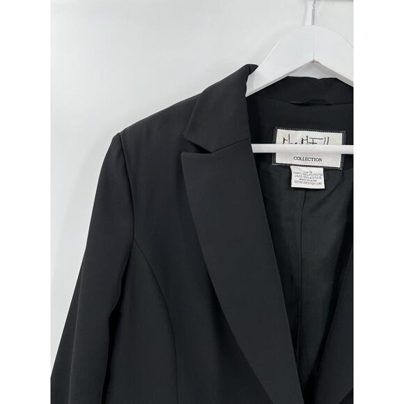 Mary McFadden Vintage Blazer Womens 12 Black Button Silver Clasp Closure Jacket - Picture 9 of 16